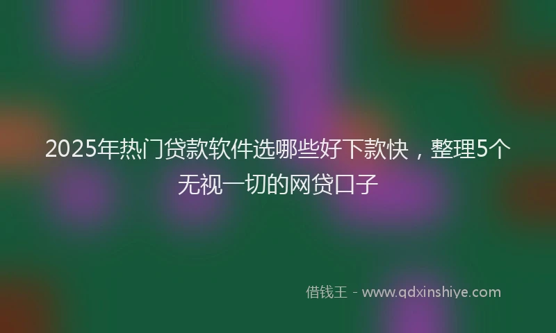 2025年热门贷款软件选哪些好下款快，整理5个无视一切的网贷口子