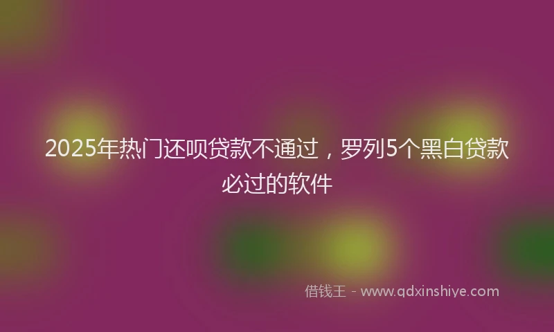 2025年热门还呗贷款不通过,罗列5个黑白贷款必过的软件