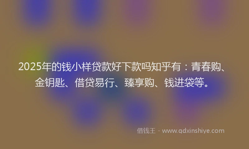 2025年的钱小样贷款好下款吗知乎有：青春购、金钥匙、借贷易行、臻享购、钱进袋等。