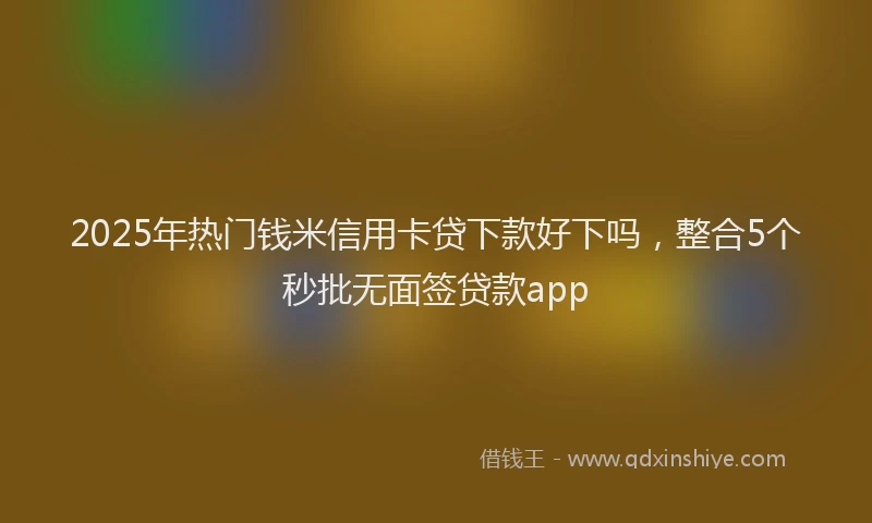 2025年热门钱米信用卡贷下款好下吗，整合5个秒批无面签贷款app