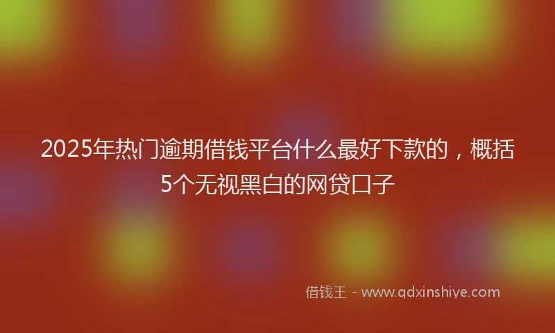2025年热门逾期借钱平台什么最好下款的,概括5个无视黑白的网贷口子