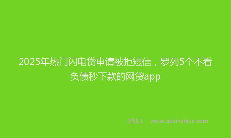 2025年热门闪电贷申请被拒短信，罗列5个不看负债秒下款的网贷app