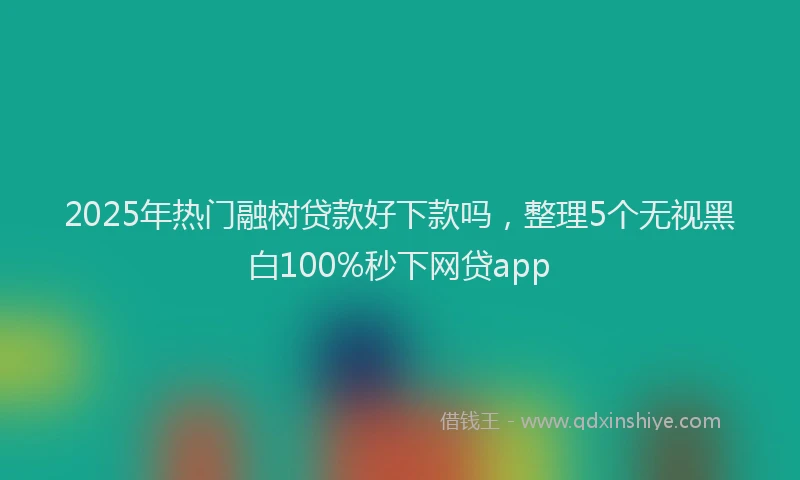 2025年热门融树贷款好下款吗，整理5个无视黑白100%秒下网贷app