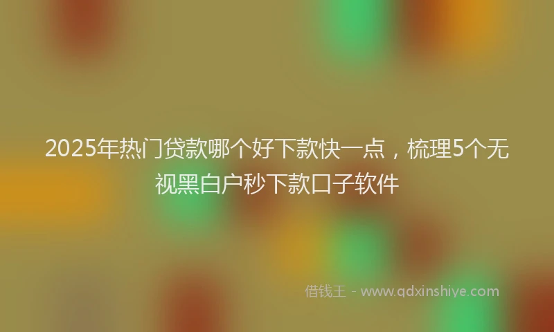 2025年热门贷款哪个好下款快一点,梳理5个无视黑白户秒下款口子软件