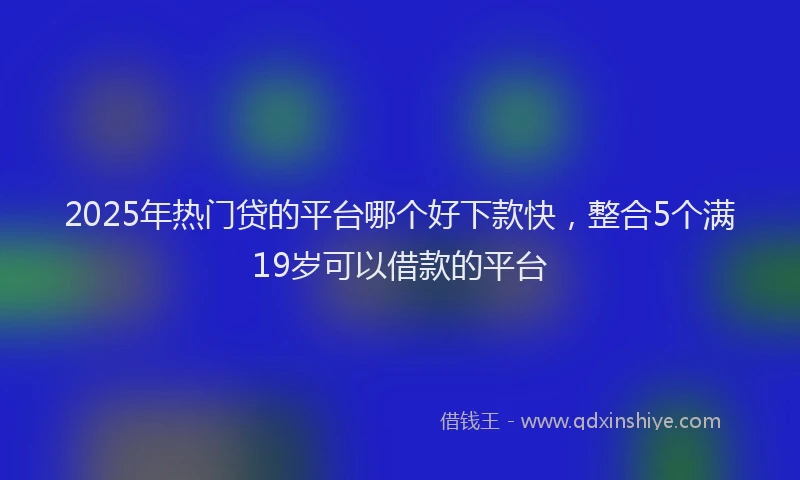 2025年热门贷的平台哪个好下款快,整合5个满19岁可以借款的平台