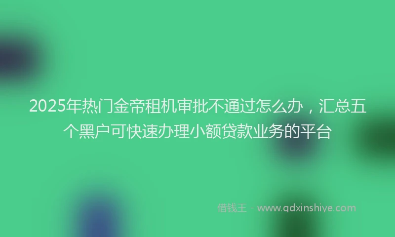 2025年热门金帝租机审批不通过怎么办，汇总五个黑户可快速办理小额贷款业务的平台
