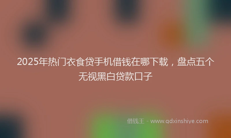 2025年热门衣食贷手机借钱在哪下载，盘点五个无视黑白贷款口子