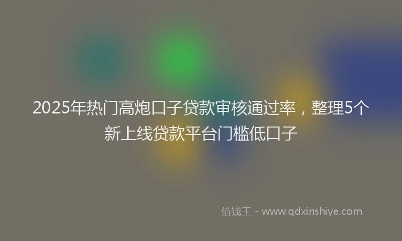 2025年热门高炮口子贷款审核通过率，整理5个新上线贷款平台门槛低口子