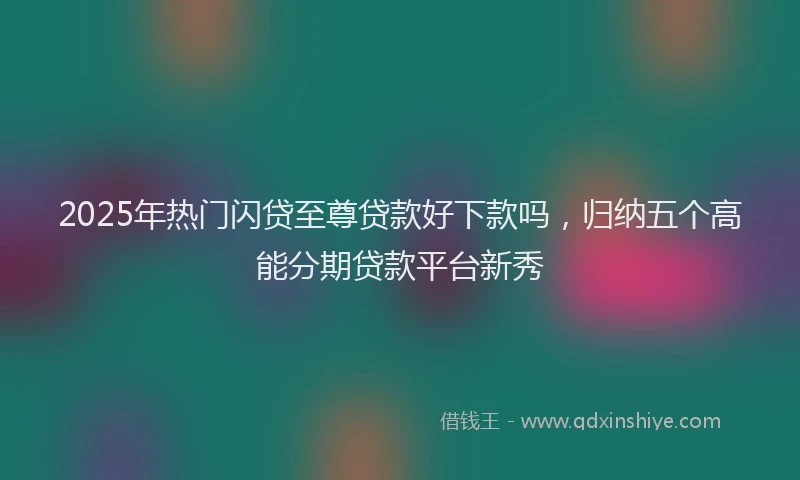2025年热门闪贷至尊贷款好下款吗,归纳五个高能分期贷款平台新秀