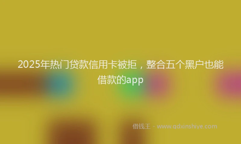 2025年热门贷款信用卡被拒，整合五个黑户也能借款的app
