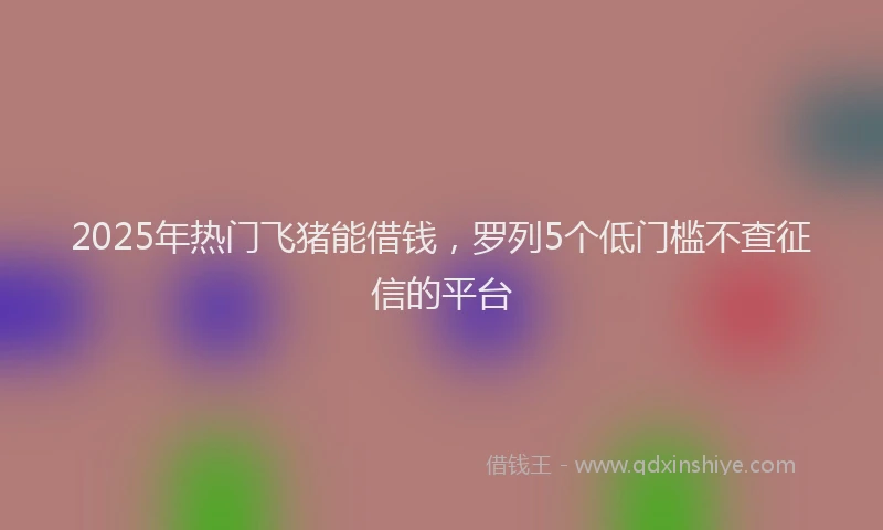 2025年热门飞猪能借钱，罗列5个低门槛不查征信的平台