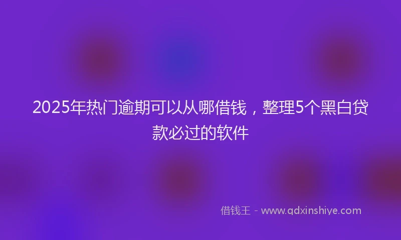 2025年热门逾期可以从哪借钱,整理5个黑白贷款必过的软件