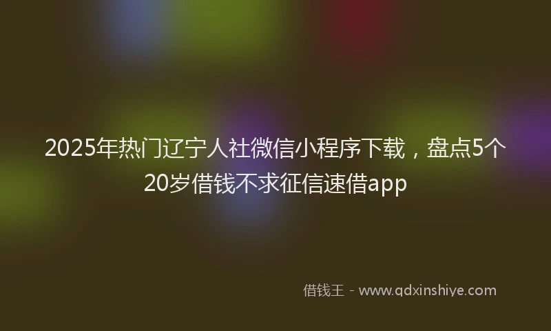 2025年热门辽宁人社微信小程序下载,盘点5个20岁借钱不求征信速借app