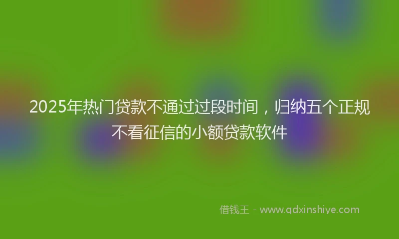 2025年热门贷款不通过过段时间,归纳五个正规不看征信的小额贷款软件