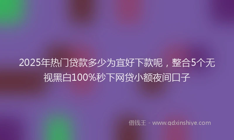 2025年热门贷款多少为宜好下款呢,整合5个无视黑白100%秒下网贷小额夜间口子