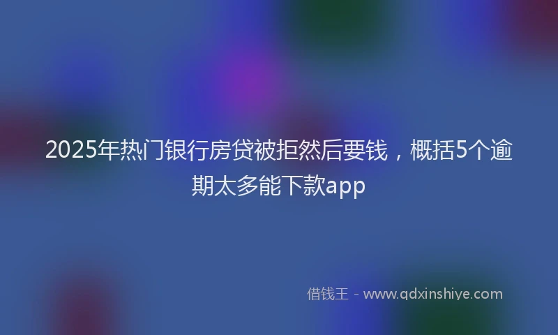 2025年热门银行房贷被拒然后要钱，概括5个逾期太多能下款app