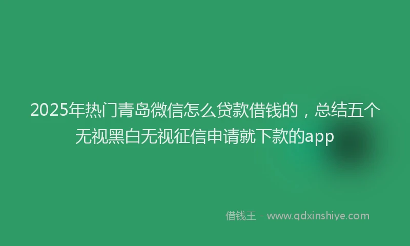 2025年热门青岛微信怎么贷款借钱的,总结五个无视黑白无视征信申请就下款的app