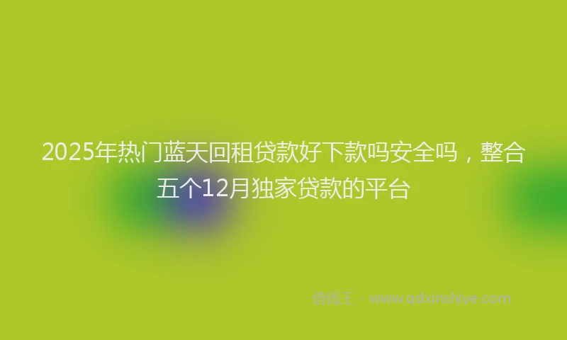 2025年热门蓝天回租贷款好下款吗安全吗，整合五个12月独家贷款的平台