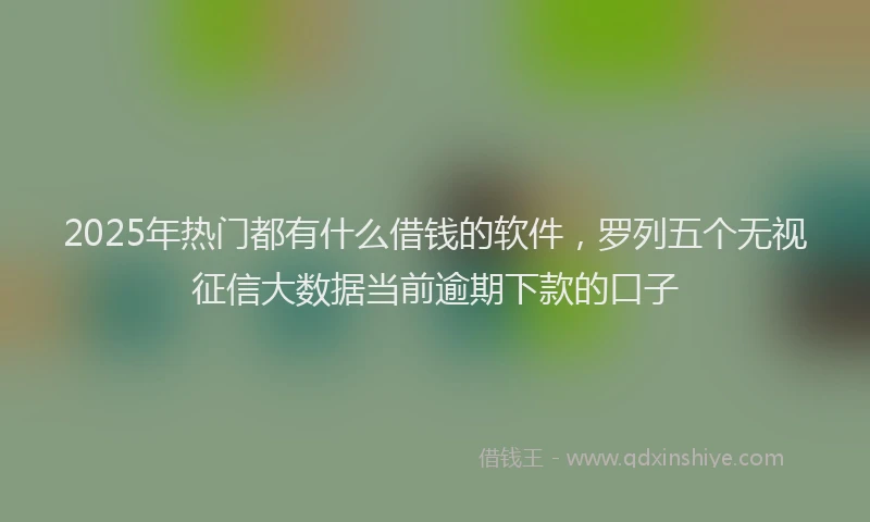 2025年热门都有什么借钱的软件,罗列五个无视征信大数据当前逾期下款的口子