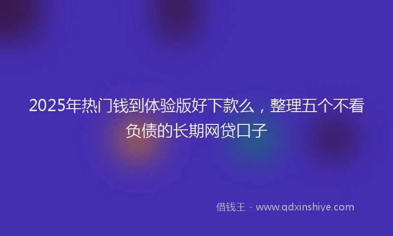 2025年热门钱到体验版好下款么，整理五个不看负债的长期网贷口子