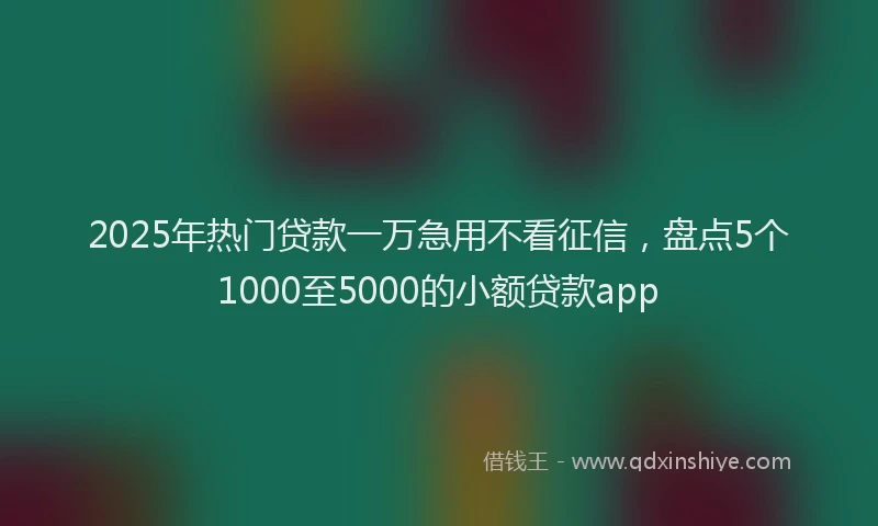 2025年热门贷款一万急用不看征信，盘点5个1000至5000的小额贷款app
