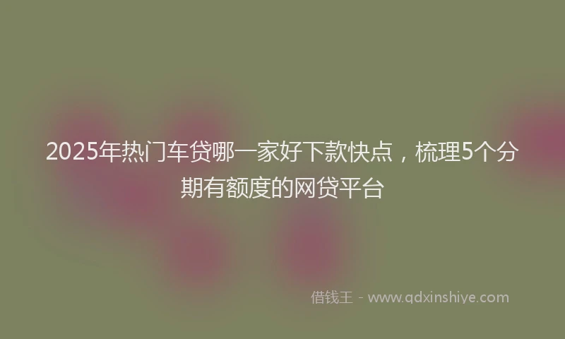 2025年热门车贷哪一家好下款快点,梳理5个分期有额度的网贷平台