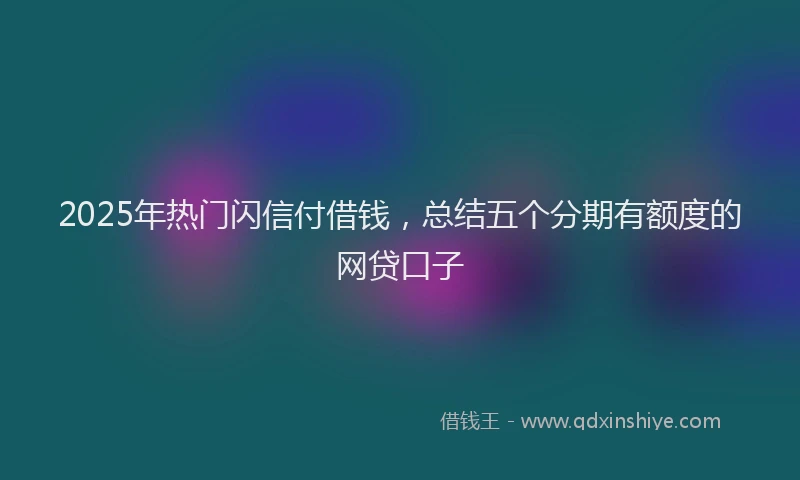2025年热门闪信付借钱,总结五个分期有额度的网贷口子