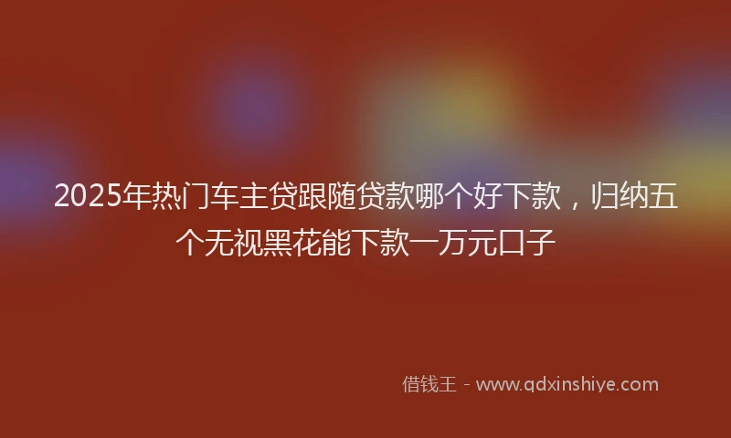 2025年热门车主贷跟随贷款哪个好下款,归纳五个无视黑花能下款一万元口子