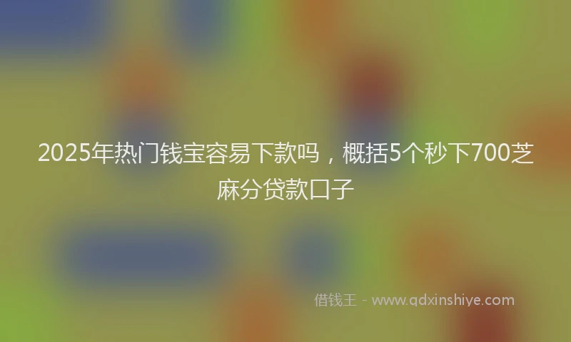 2025年热门钱宝容易下款吗，概括5个秒下700芝麻分贷款口子