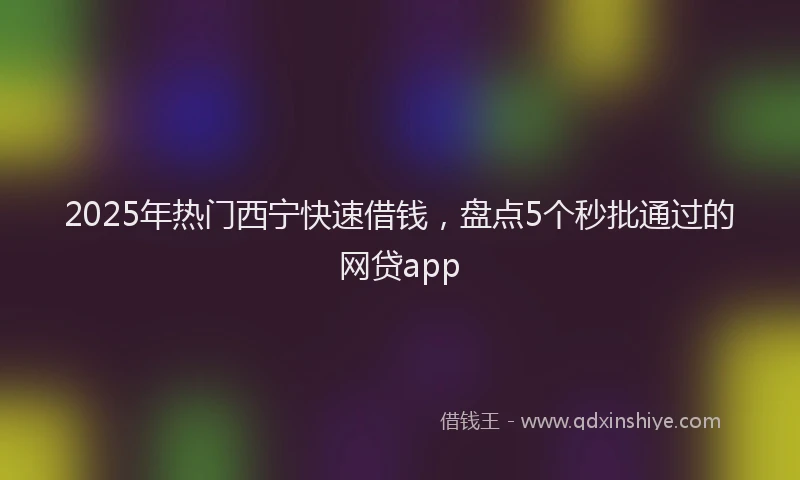 2025年热门西宁快速借钱，盘点5个秒批通过的网贷app