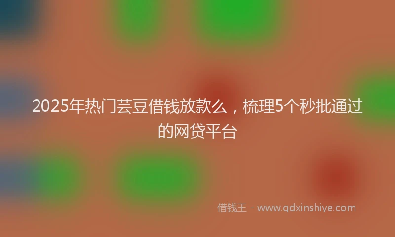 2025年热门芸豆借钱放款么,梳理5个秒批通过的网贷平台