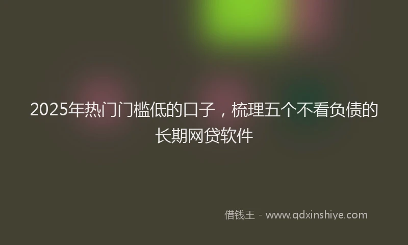 2025年热门门槛低的口子,梳理五个不看负债的长期网贷软件