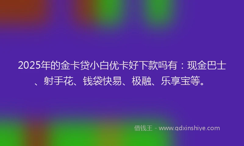 2025年的金卡贷小白优卡好下款吗有：现金巴士、射手花、钱袋快易、极融、乐享宝等。