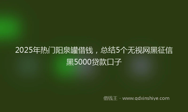 2025年热门阳泉罐借钱，总结5个无视网黑征信黑5000贷款口子