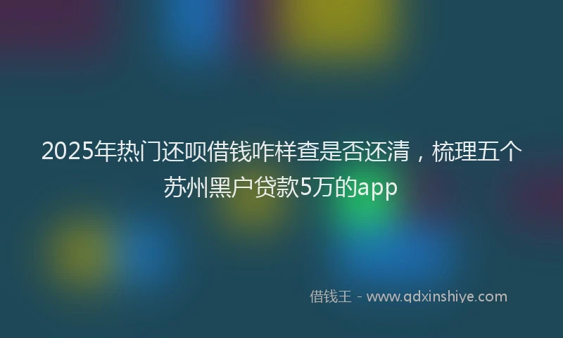 2025年热门还呗借钱咋样查是否还清，梳理五个苏州黑户贷款5万的app