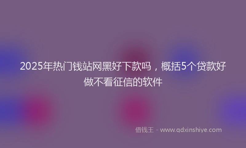 2025年热门钱站网黑好下款吗，概括5个贷款好做不看征信的软件