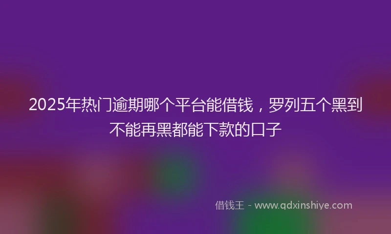 2025年热门逾期哪个平台能借钱,罗列五个黑到不能再黑都能下款的口子