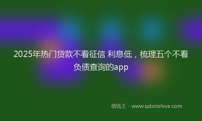 2025年热门贷款不看征信 利息低,梳理五个不看负债查询的app