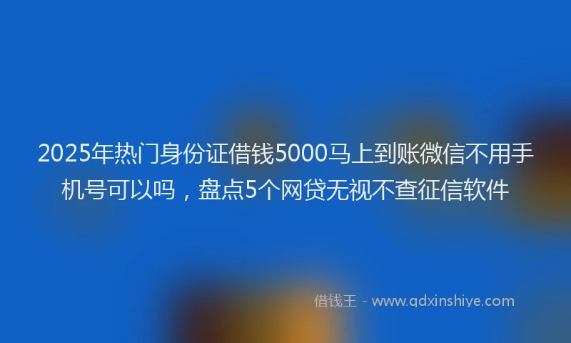 2025年热门身份证借钱5000马上到账微信不用手机号可以吗，盘点5个网贷无视不查征信软件