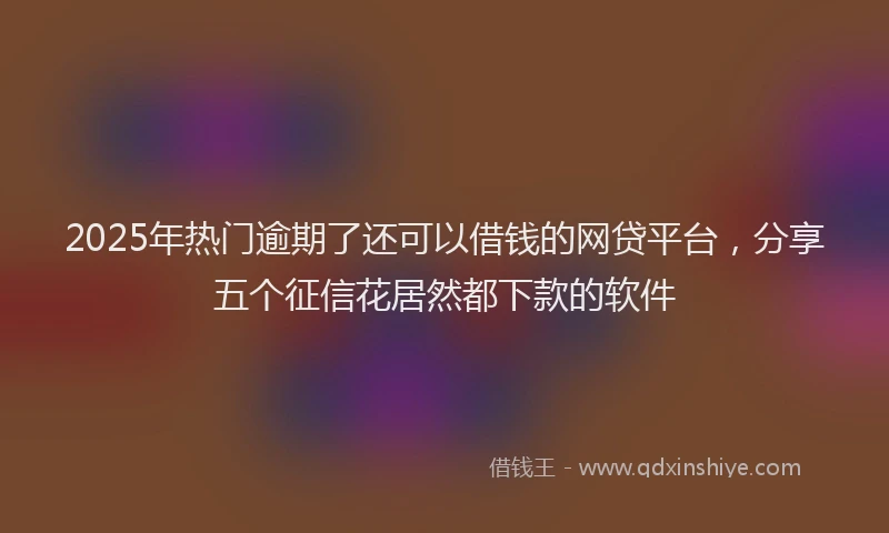 2025年热门逾期了还可以借钱的网贷平台,分享五个征信花居然都下款的软件