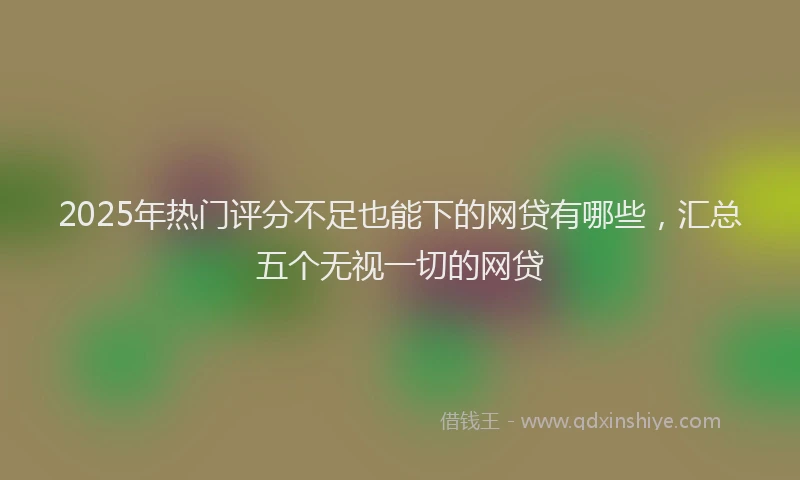 2025年热门评分不足也能下的网贷有哪些，汇总五个无视一切的网贷
