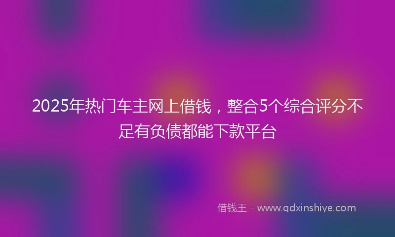 2025年热门车主网上借钱，整合5个综合评分不足有负债都能下款平台