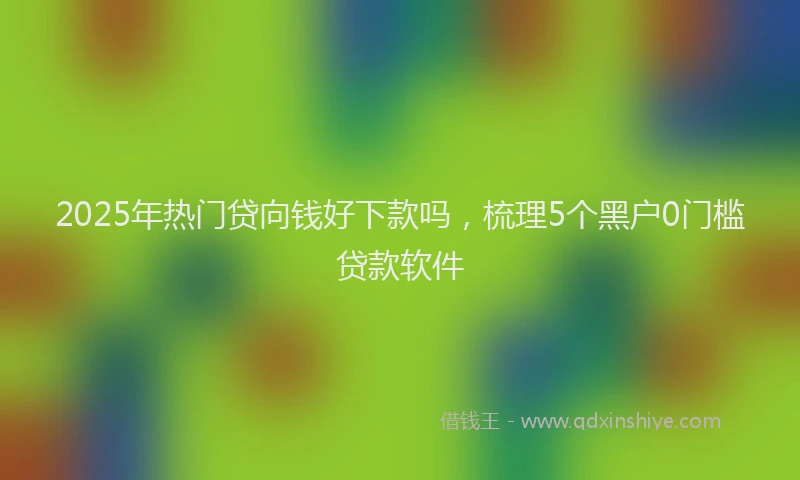 2025年热门贷向钱好下款吗，梳理5个黑户0门槛贷款软件