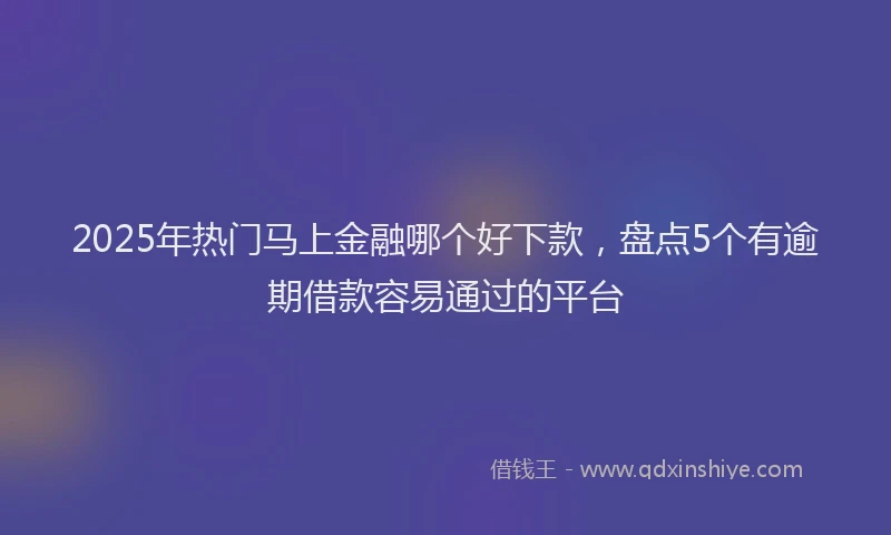 2025年热门马上金融哪个好下款,盘点5个有逾期借款容易通过的平台
