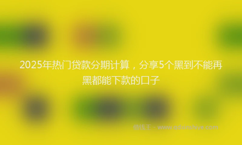 2025年热门贷款分期计算,分享5个黑到不能再黑都能下款的口子