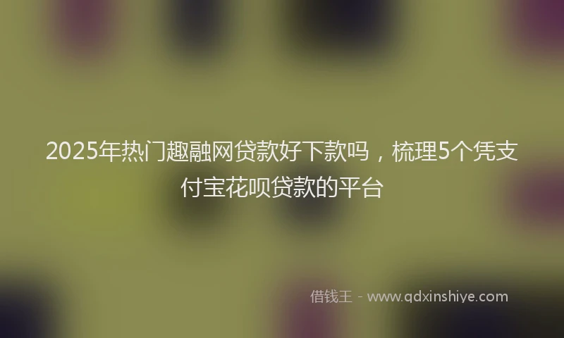 2025年热门趣融网贷款好下款吗,梳理5个凭支付宝花呗贷款的平台