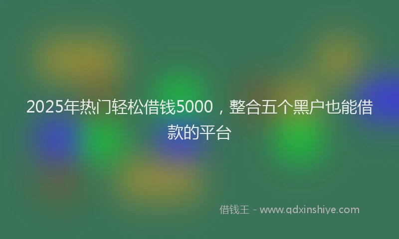 2025年热门轻松借钱5000,整合五个黑户也能借款的平台