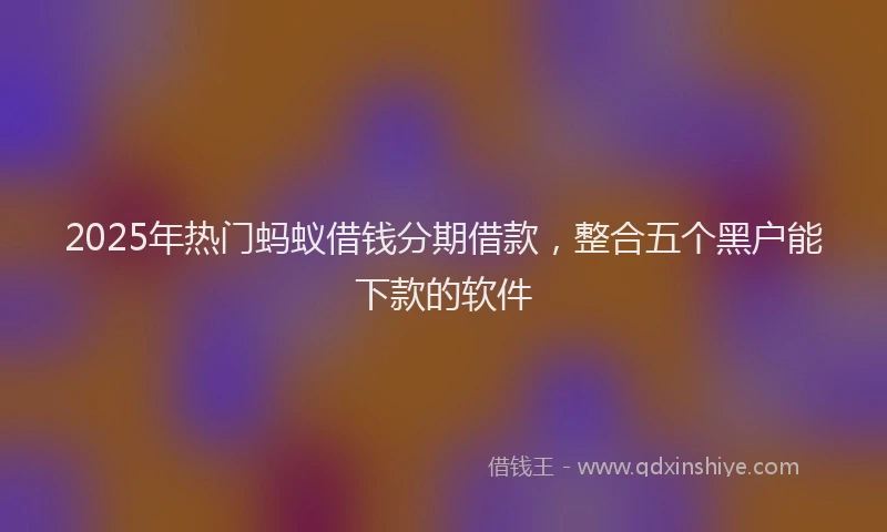 2025年热门蚂蚁借钱分期借款，整合五个黑户能下款的软件