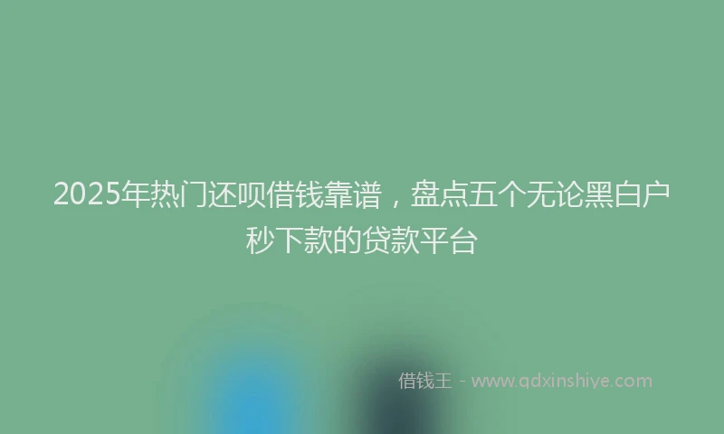 2025年热门还呗借钱靠谱，盘点五个无论黑白户秒下款的贷款平台