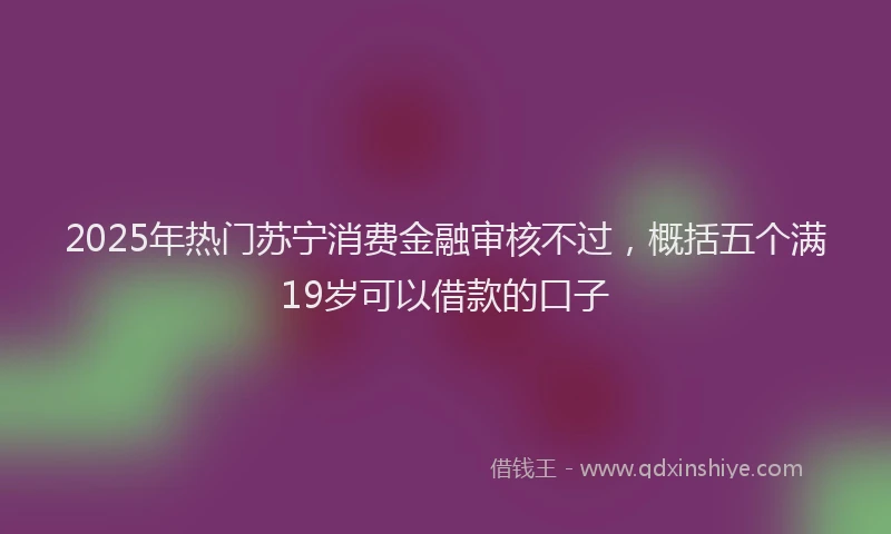 2025年热门苏宁消费金融审核不过，概括五个满19岁可以借款的口子